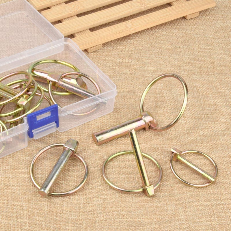 Comonc 50 PCS Heavy Duty Lynch Pin Assortment Kit Trailer Pins 3 Point Hitch Pins for Tractor, Trailers, Mowers (50) - Image 3